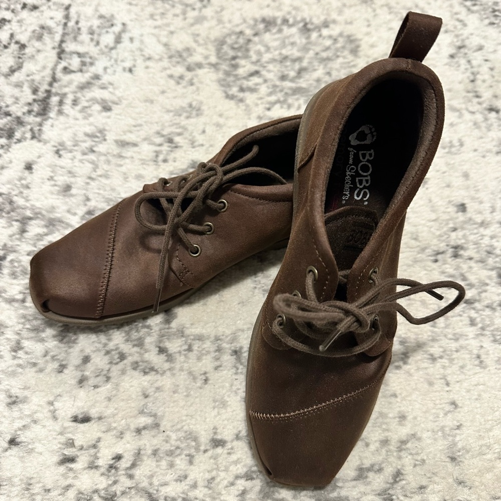 BOBS from Skechers Brown Suede Lace-Up Shoe